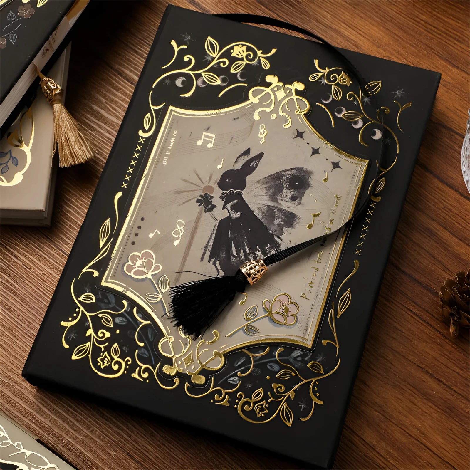 THALO Retro Art A5 notebook with choice of gothic style covers, showing 11.6cm by 16.5cm size.