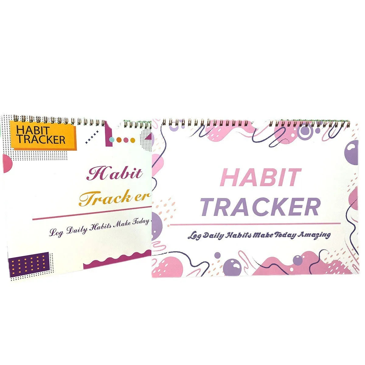 A4 habit tracking journal with 12 pages in four colour options for daily schedule planning