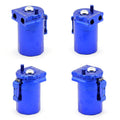 Aluminium alloy engine oil breather pot with air filter in choice of black, blue, red, or silver.