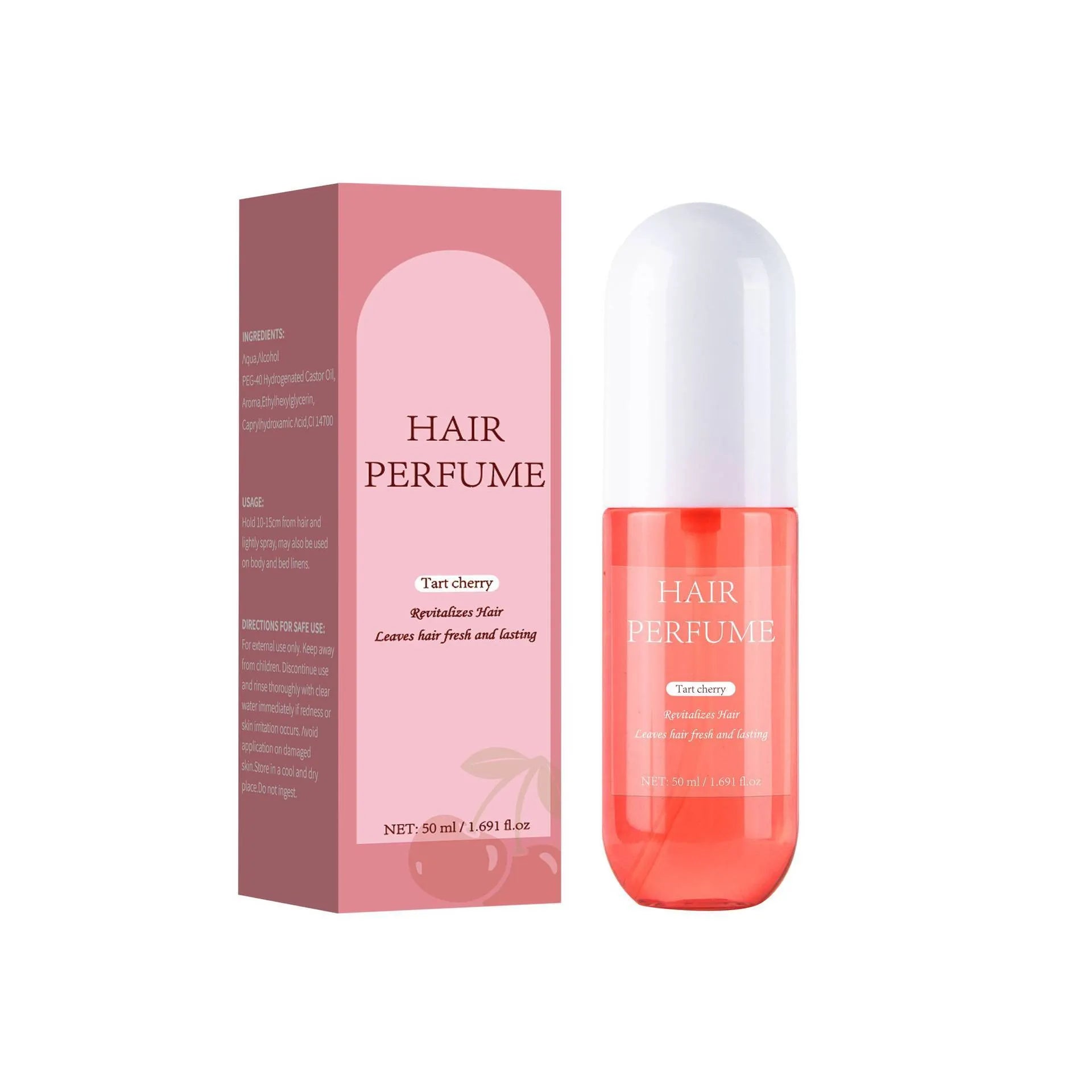 Sour Cherry hair perfume 50ml spray bottle with export specification for fragrance application
