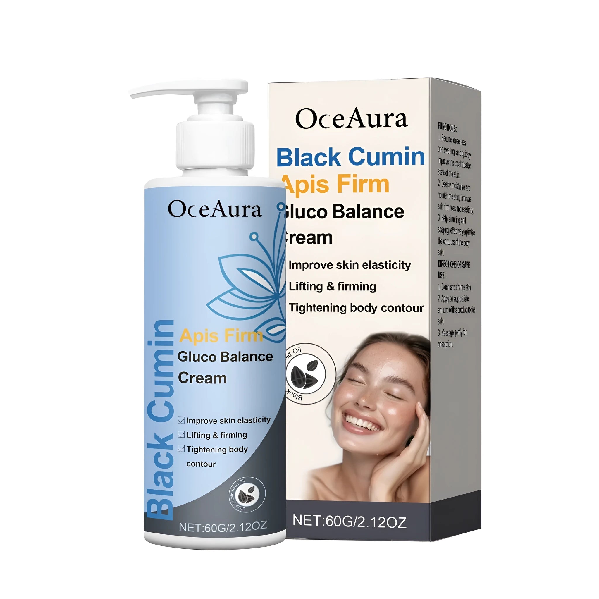 60g tube of black cumin and bee venom slimming cream with targeted application