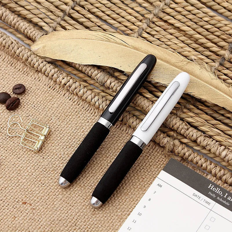 EVA metal cap mini ballpoint pen showing compact 112mm size and available refill colour options.