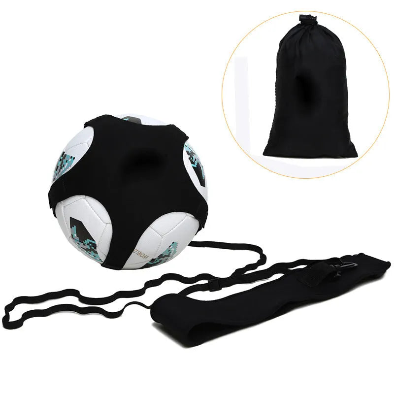 Black football juggling belt made from diving suit fabric for training