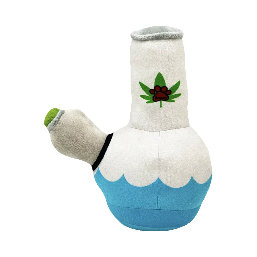 24cm plush dog squeaky toy with printed pattern for biting and chewing play