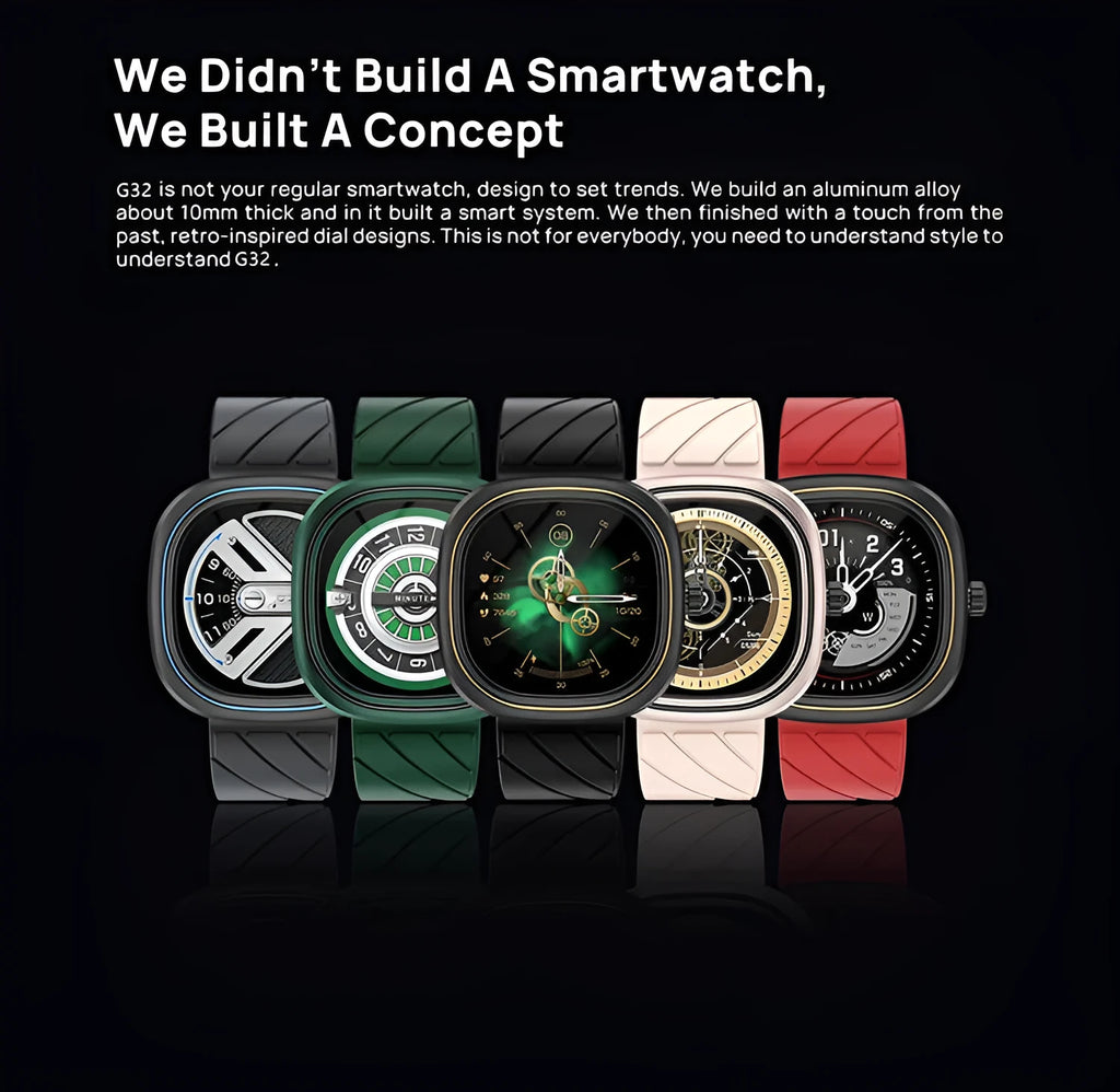 Black Bluetooth smartwatch with square TFT touchscreen on a silicone wristband.