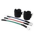 Black taekwondo pull rope training set for kicking drills and explosive leg force development