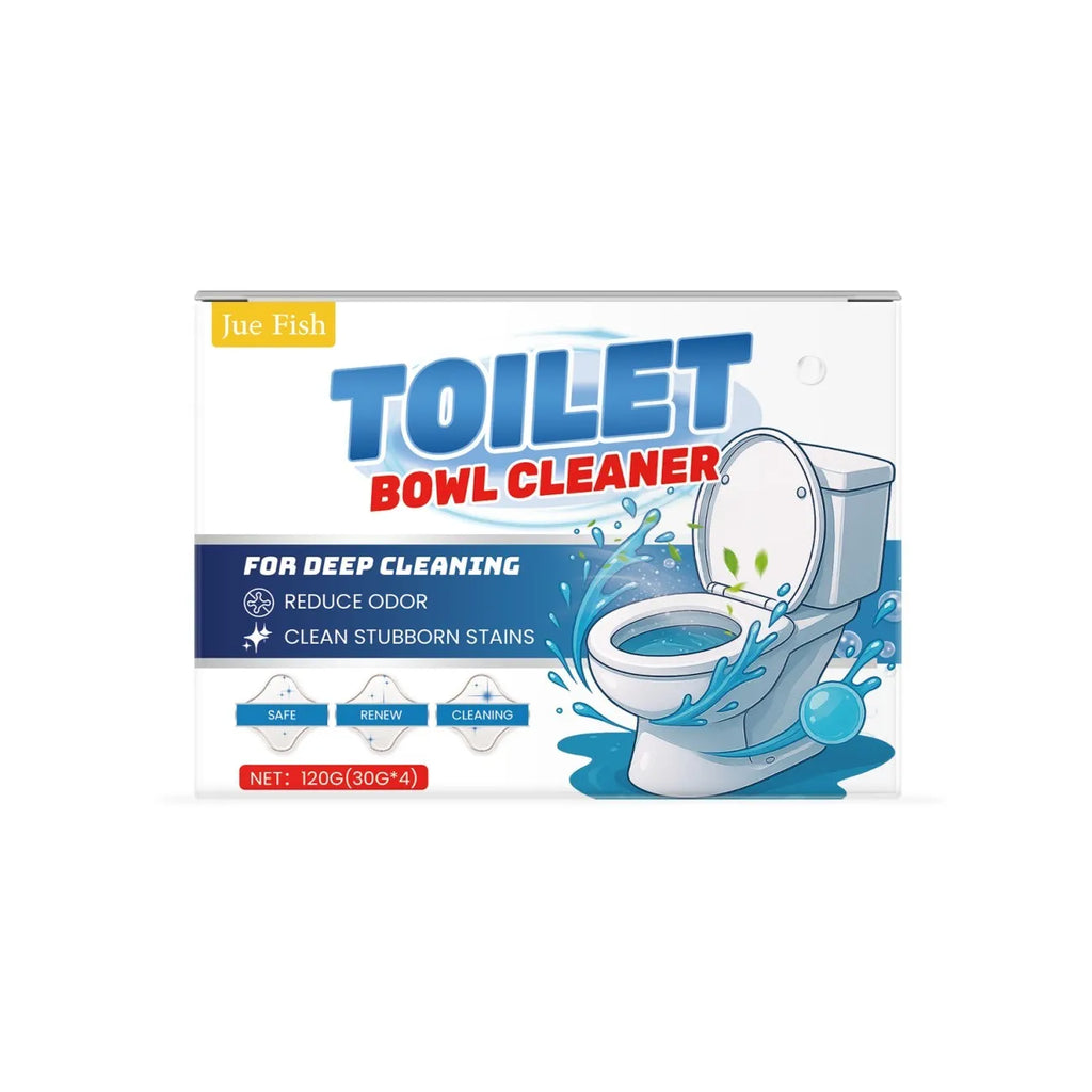 Four sachets of toilet cleaning powder, 30g each, for stain and odour removal