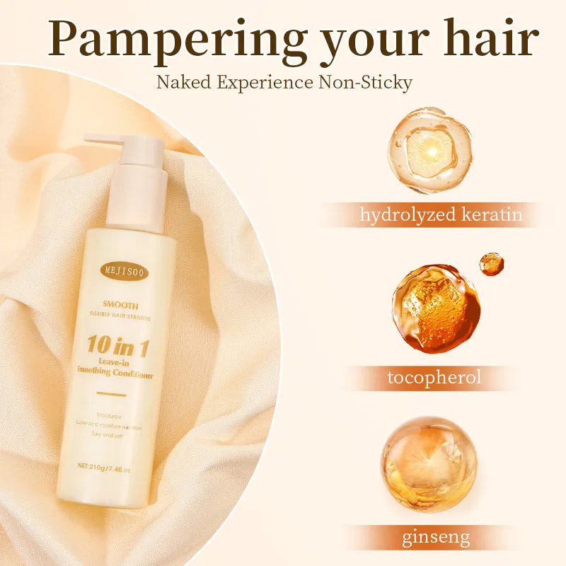 210g bottle of wash-free 10-in-1 hair conditioner for ladies with moisturising and anti-hair loss properties