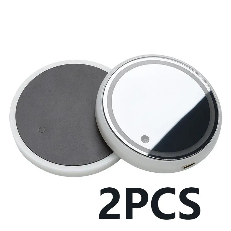 Car cup holder LED light coaster showing 68mm diameter and seven colour lighting options