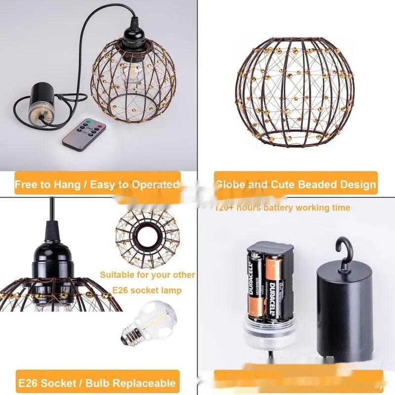 Outdoor waterproof camping chandelier with American style design and iron construction