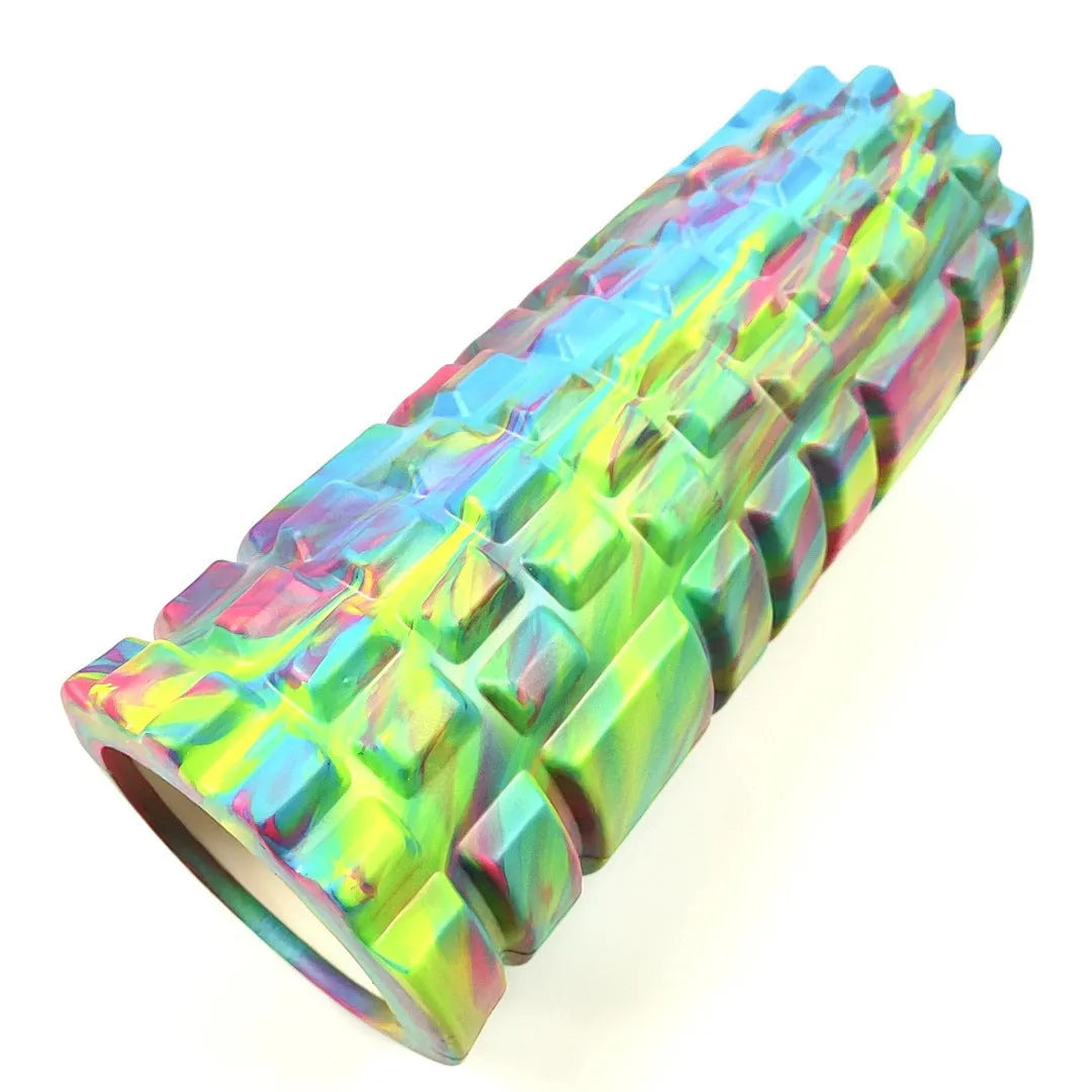 33cm camouflage pattern EVA foam roller in blue-green-yellow colour option for fitness massage
