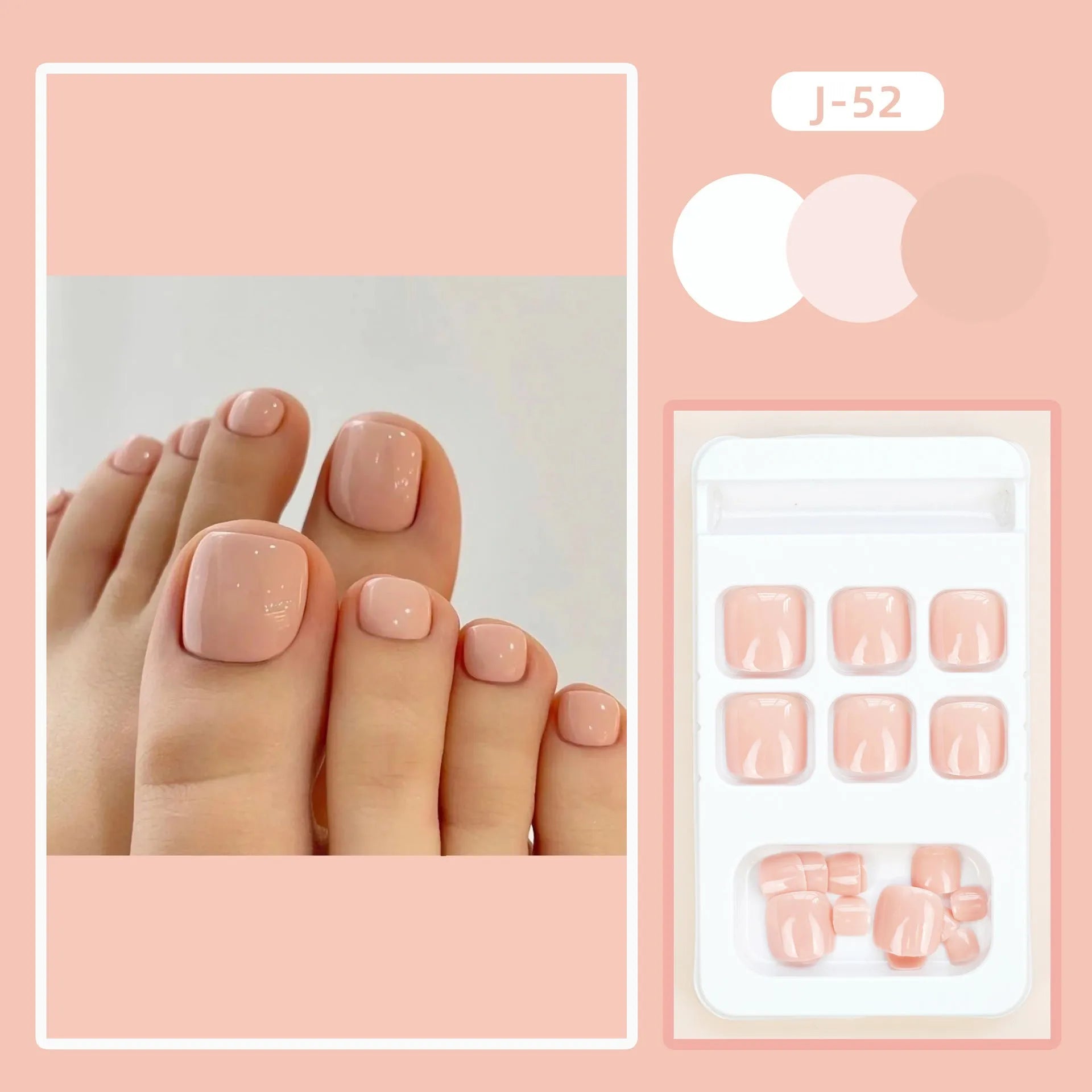 Skin tone J-52 personality design self-adhesive toenail stickers with glue.
