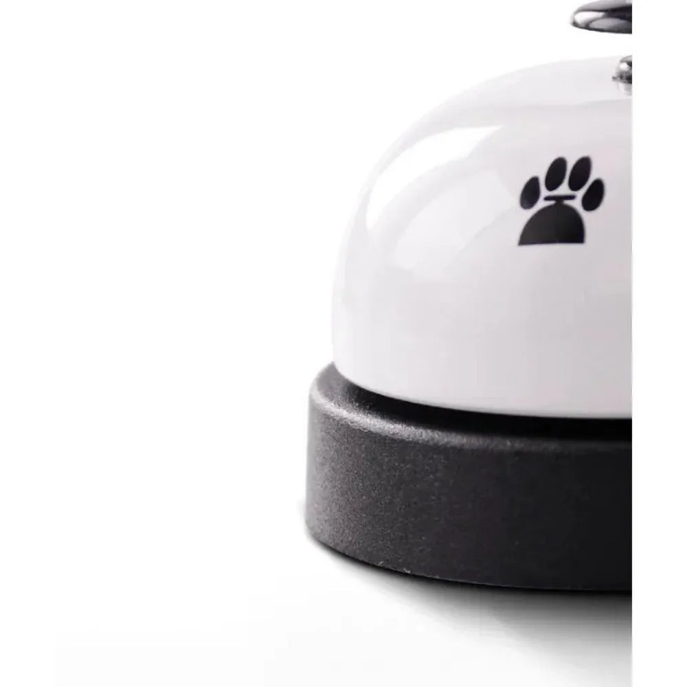 Set of 4 pet bells with footprints design in red and white for cat and dog training