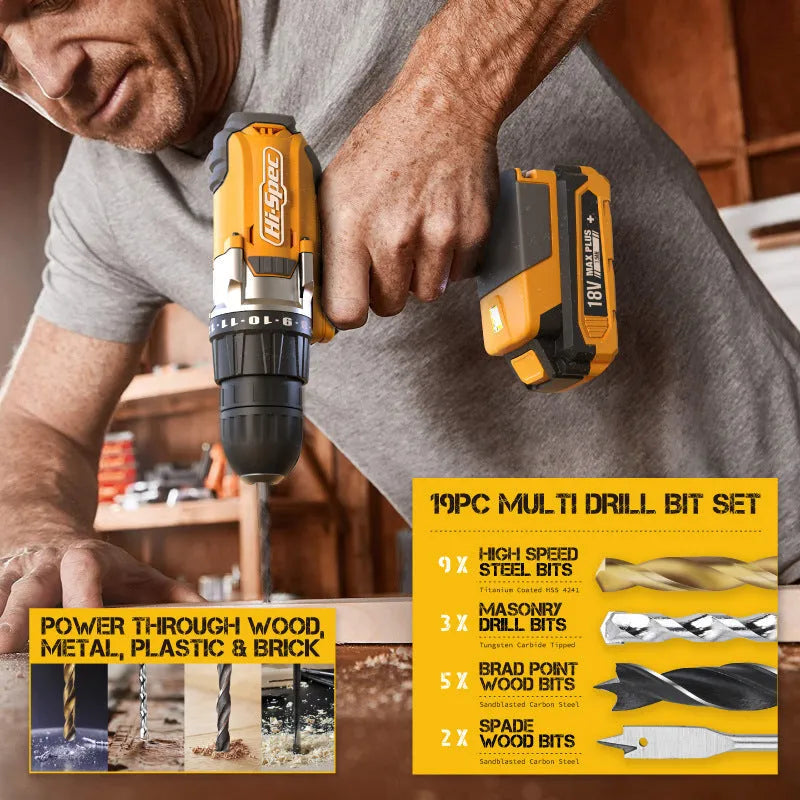 Grey yellow US-style case containing an 82-piece chrome-vanadium steel tool combo set for home repair.