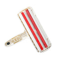 White reusable pet hair remover roller with dust compartment, 20 cm, for cleaning dog and cat fur from furniture and carpets