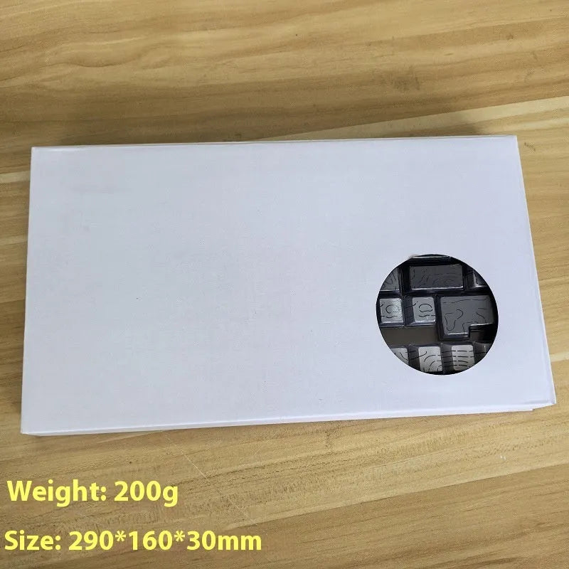 Plastic two-colour crack luminous key cap set in Black Powder colour, 290x160x30mm, for mechanical keyboard customisation