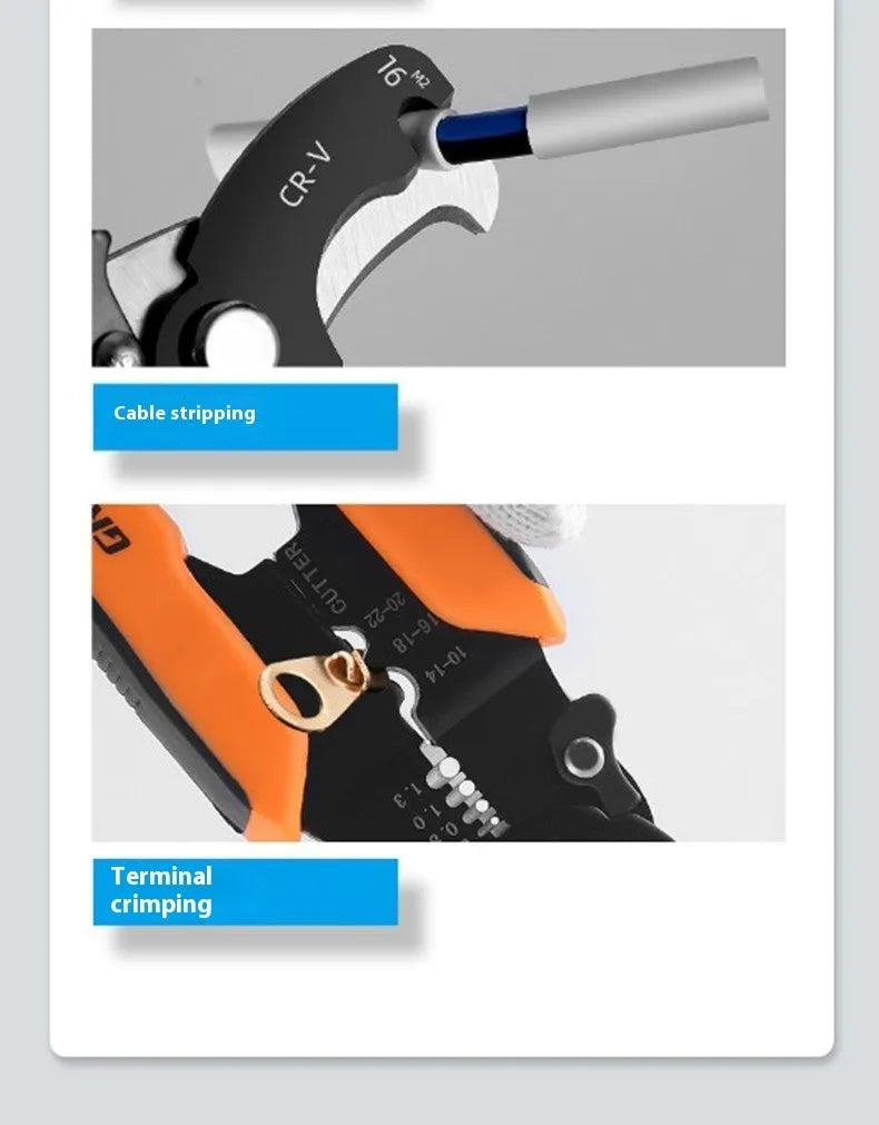 Fully automatic wire stripping pliers tool with box mounting for electrical work