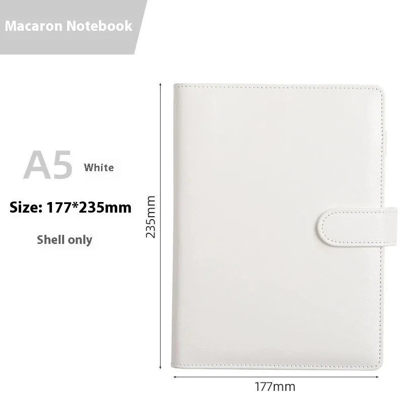 A5 PU leather zipper notebook shell in multiple colour options for loose-leaf binder organisation