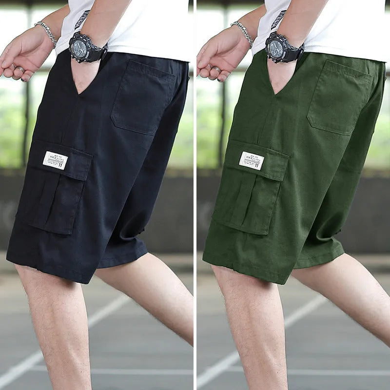 Men's loose fit Korean style casual trousers in camouflage colour, showing relaxed fit and lightweight fabric.