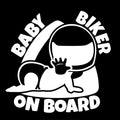 BABY ON BOARD reflective car sticker in black on vehicle rear window