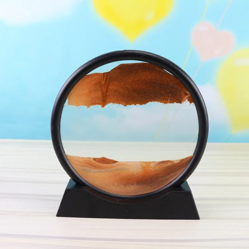 3D dynamic sand painting in glass frame with quicksand effect, 7 inch size, multicolour options