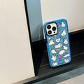 Little Duck Creative drop-resistant PC phone case with cartoon duck pattern and flash acrylic finish in green for iPhone