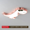 Green cartoon dinosaur ceiling light with PVC shade and aluminium body, 48cm diameter