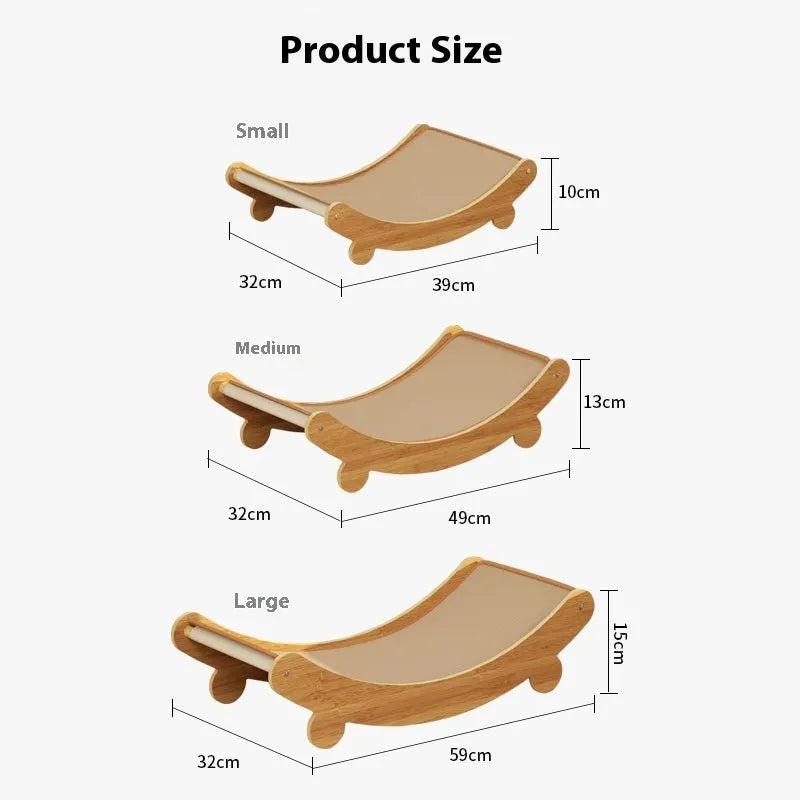 U-shaped sisal cat scratch board lounge chair nest for cats, shown in a pastoral style.