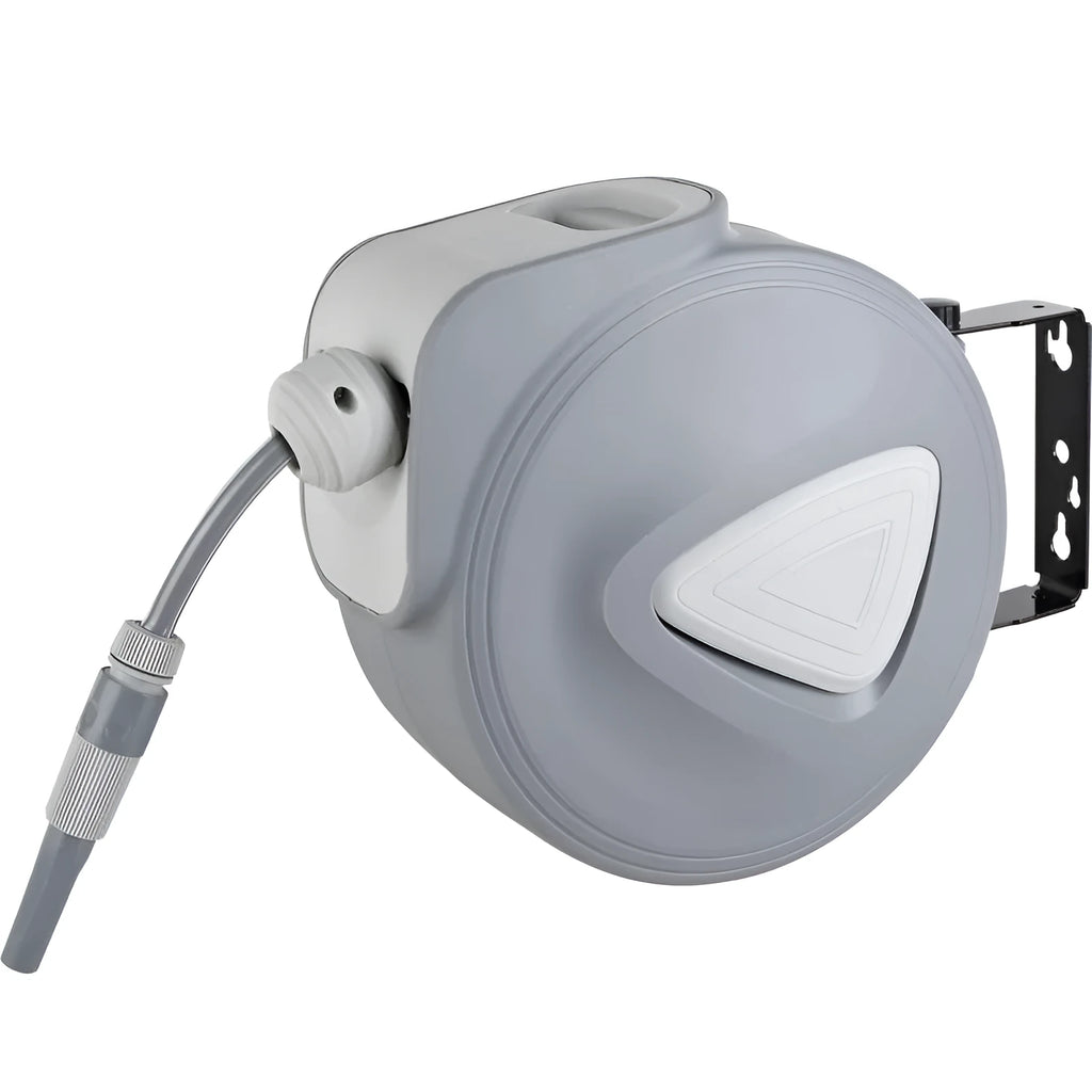 Automatic retractable hose reel water drum with 10 metre PVC pipe for car washing and garden use