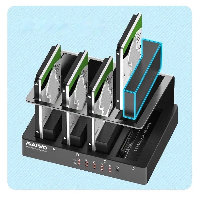 K305BU3S external hard drive expansion base for four 2.5-inch drives with cables and brackets