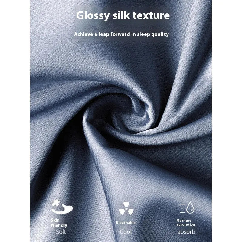 Men's ice silk three-piece home wear set in various colours with extended sizing options