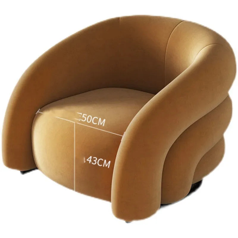 Modern Nordic lazy sofa with solid wood frame and soft upholstery