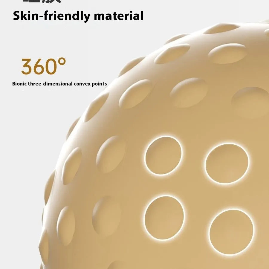 Massage ball set for cold and hot compress therapy in caramel mocha colour with double ball design