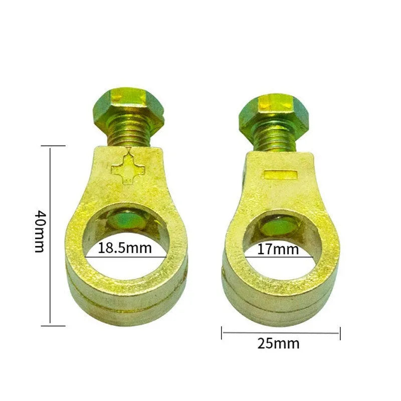 Pure copper automotive battery terminal clamp for electrical connections