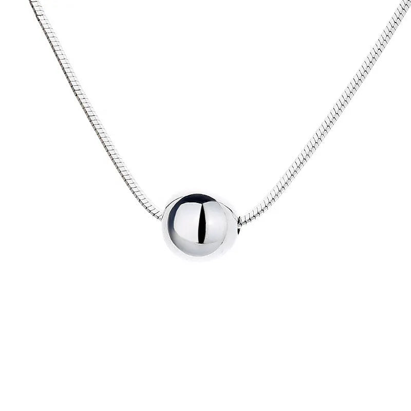 Small ball pendant silver clavicle chain necklace with round design in YFL376 colour