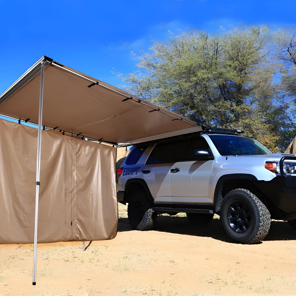 Two-bedroom camping tent with aluminium poles set up outdoors
