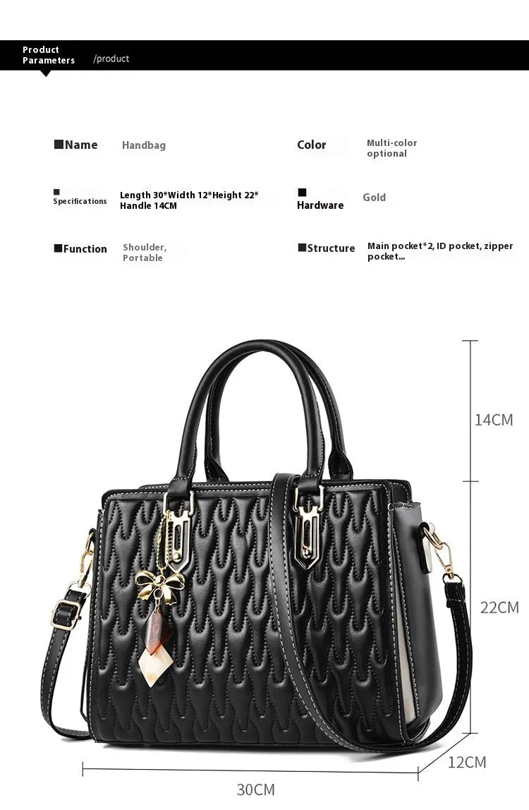 Women's simple shoulder messenger bag in green, dark blue, black, pink, or gold with large capacity and internal compartments