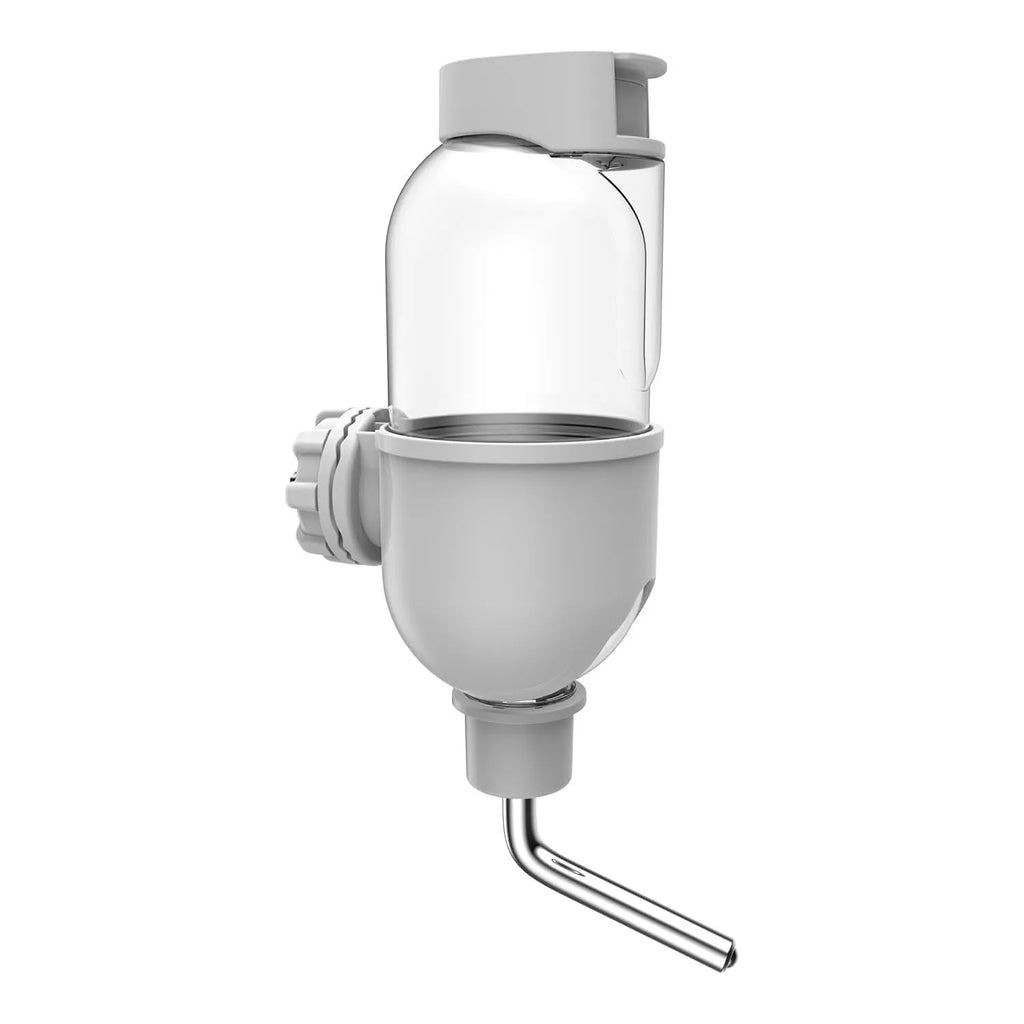 Small animal cage water bottle with rotatable nozzle in blue, white, or yellow options