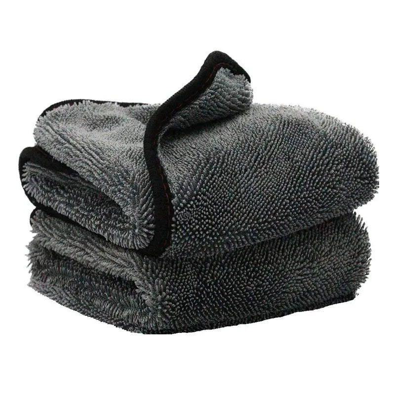 Grey 40x40cm microfiber car wash towel for vehicle drying and cleaning