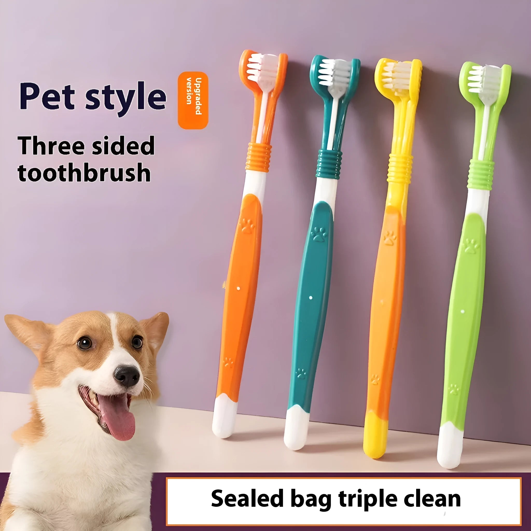 Multi-colour pet toothbrush for oral cleaning with plastic nylon construction