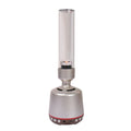 White silver modern candlelight Bluetooth speaker and night light on a surface, showing its upright 90x277mm design.