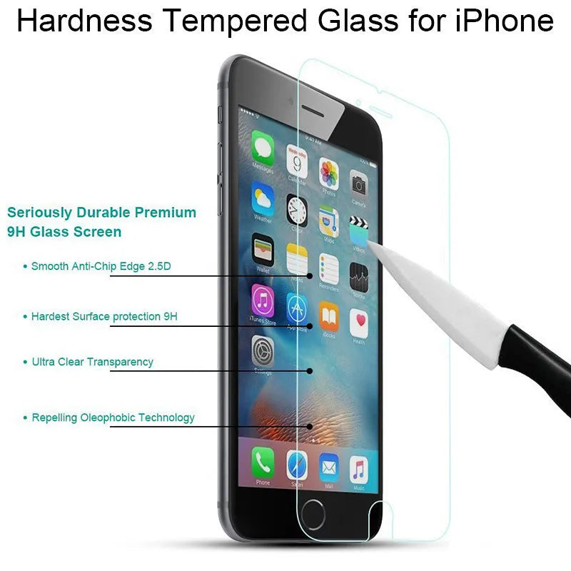 Tempered glass iPhone screen protector with anti-fingerprint features