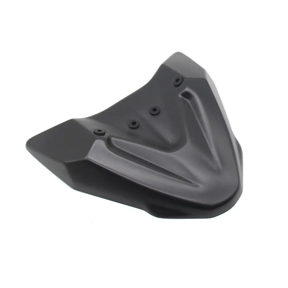 Black ABS fixed wind front wing motorcycle accessory for KTM Adventure models.