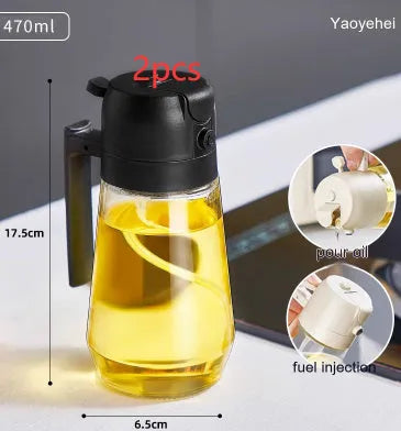 470ml glass olive oil sprayer dispenser with ergonomic handle in four colour options