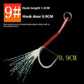Bright wire iron plate single fishing hook for sea fishing lure rigs in sizes No. 9 to 14.