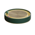 Large circular cat scratching board with ball toys and replaceable cardboard core