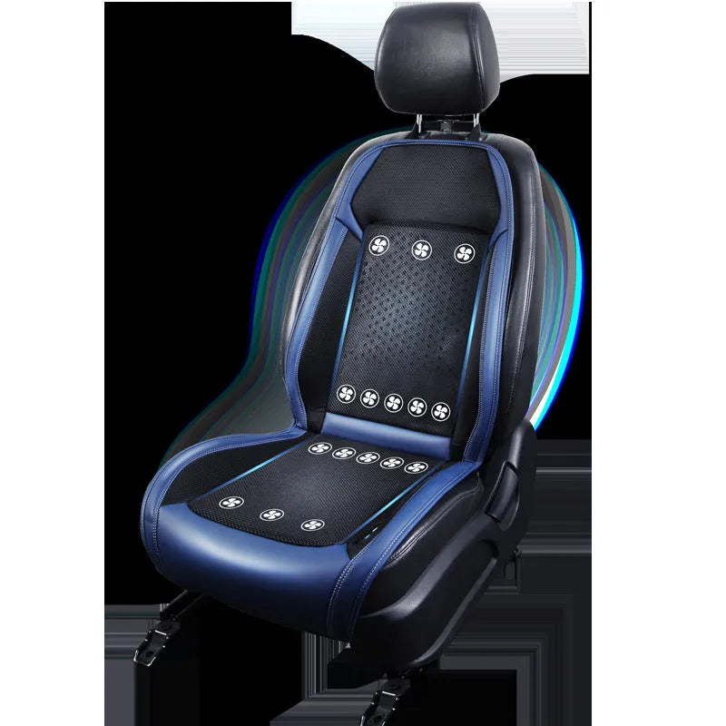 HL-21 black car seat cooling pad with minimalist design and built-in ventilation fans.