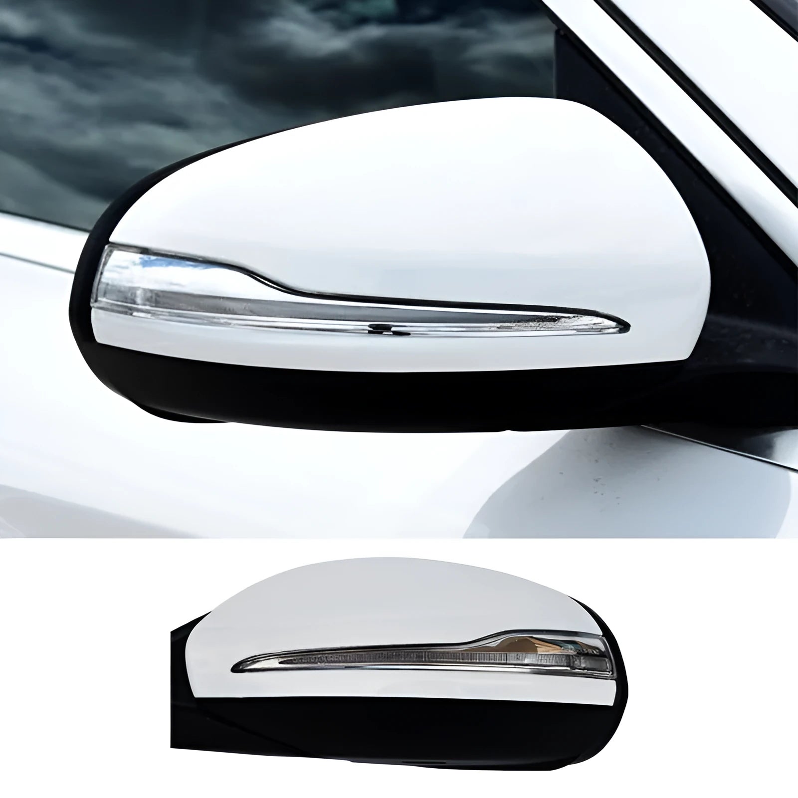 Mercedes C-Class W205 rearview mirror reflector replacement part in ABS plastic.