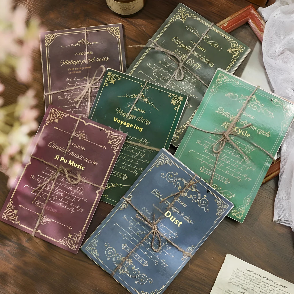 Retro classical letters paper decoration for diary and journal embellishment in vintage colours