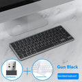 Ultra-thin wireless keyboard and mouse combo in black, silver, or gun colour with receiver and keyboard cover